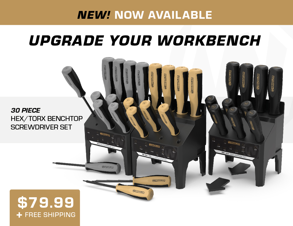 now available, 30 piece hex/torx benchtop set